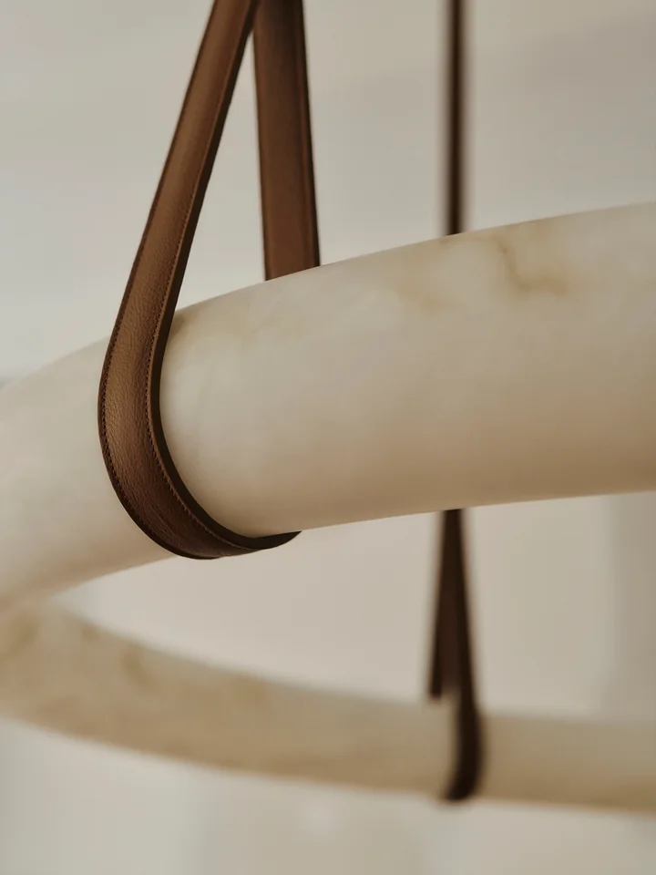 Detail of a sculptural pendant light. Photo: Conny Mirbach